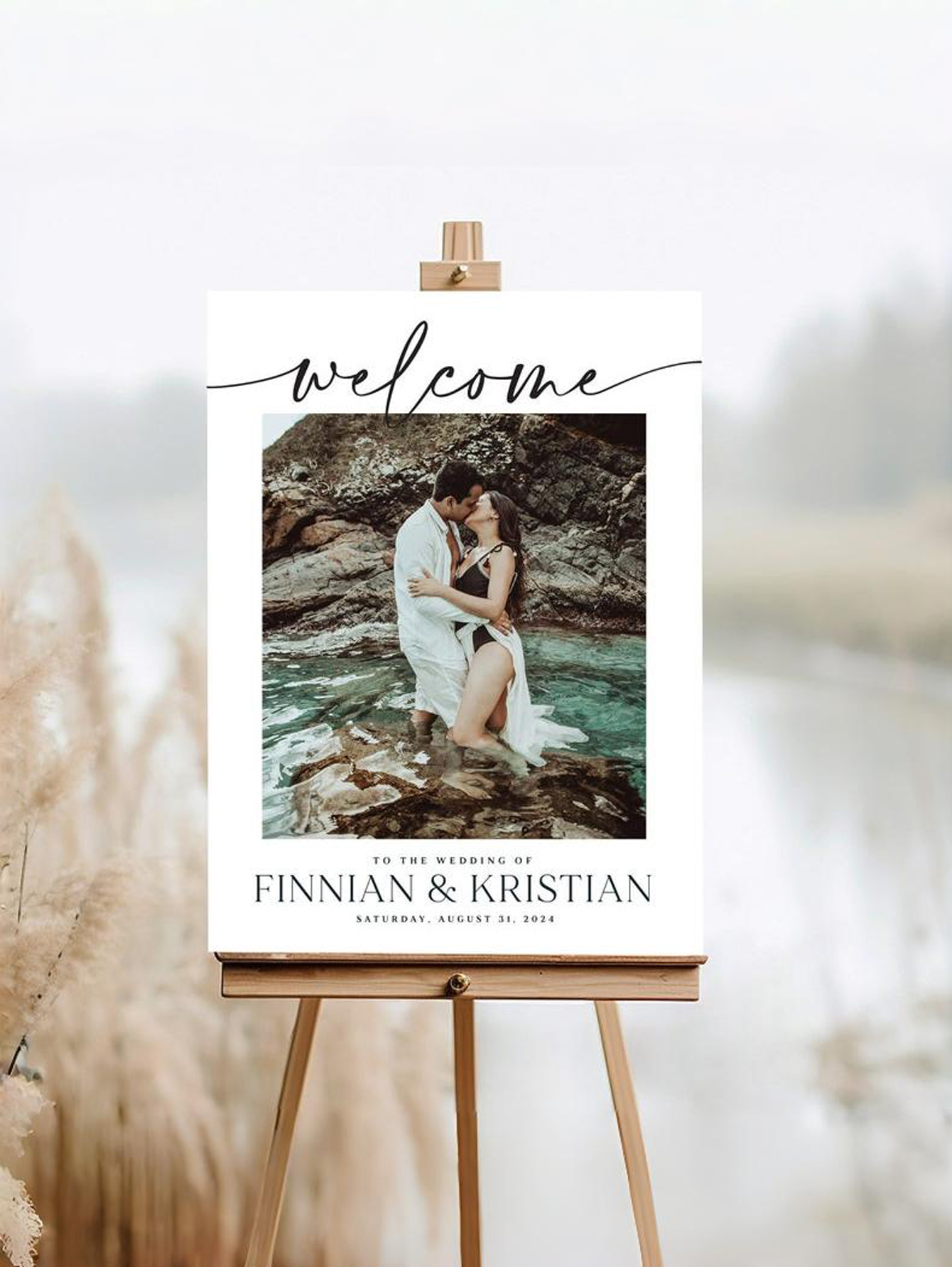 Custom Photo Wedding Welcome Sign Wedding Decor Display